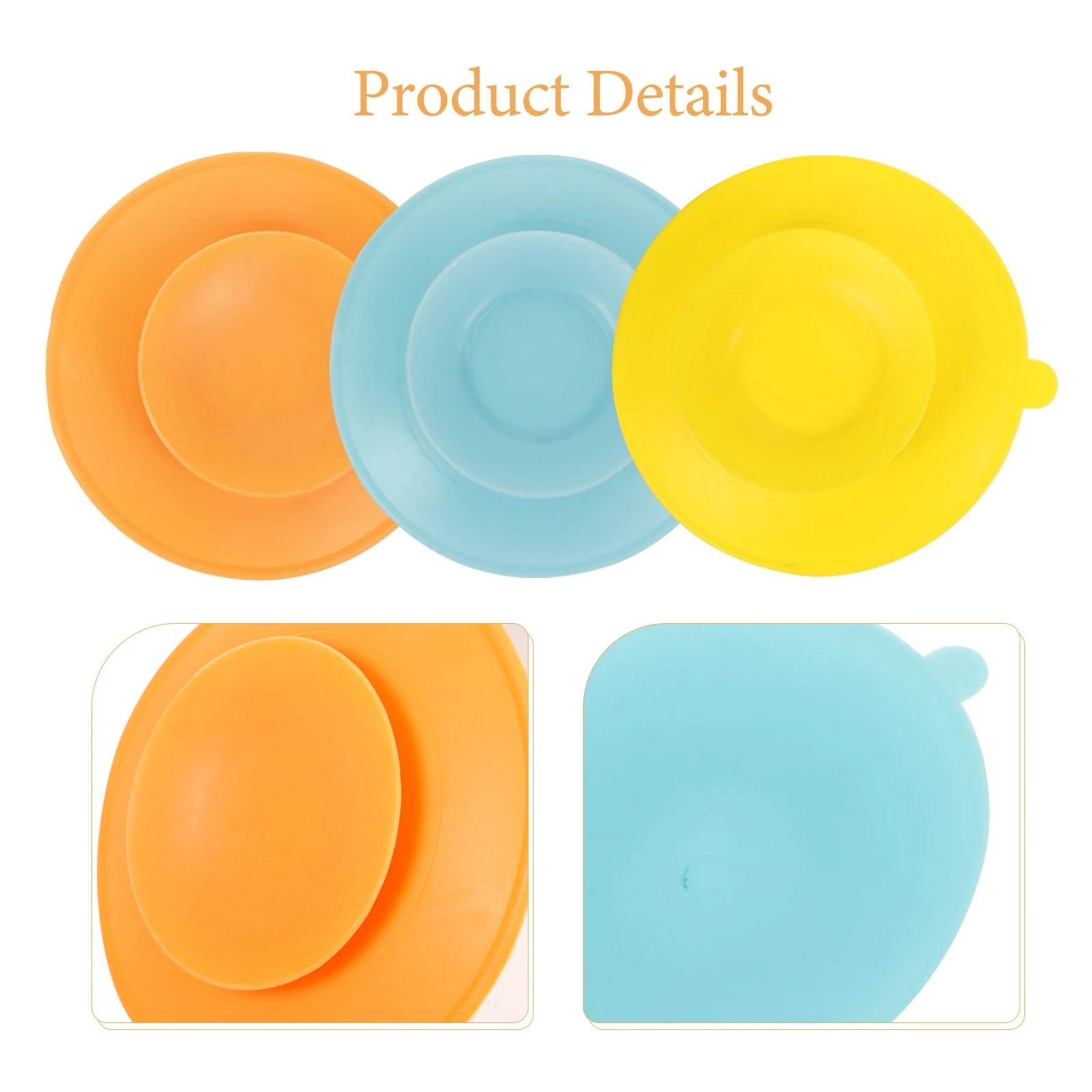 

3 Pcs Silicone Cup Placemat Double Sided Bowl Plate Holder Anti Tableware Pad for Kids Toddlers Yellow