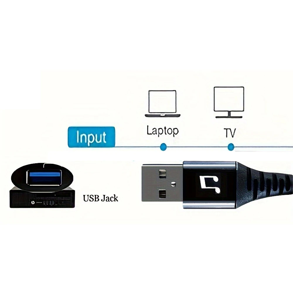 USB to 2RCA Male AV Cable Lead Suitable For 1.2 Meters Of TV Computer Audio Connection Cable