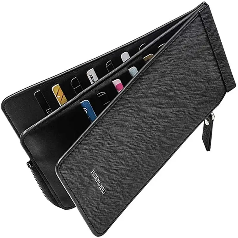 Women / Men Long Wallet Zipper Pocket Card Holder Clutch Slim Purse Coin Credit Card Wallet Ticket Credit Card Bag Case -35