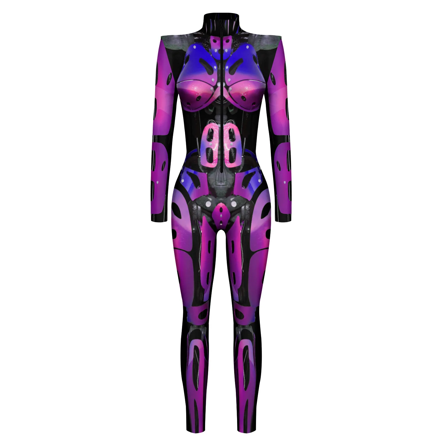 Mechanischer Roboter Punk Jumpsuit Catsuit Sexy Damen Cosplay Kostüme Zentai Performance Halloween Weihnachtsfeier Bodysuit – Detail 7