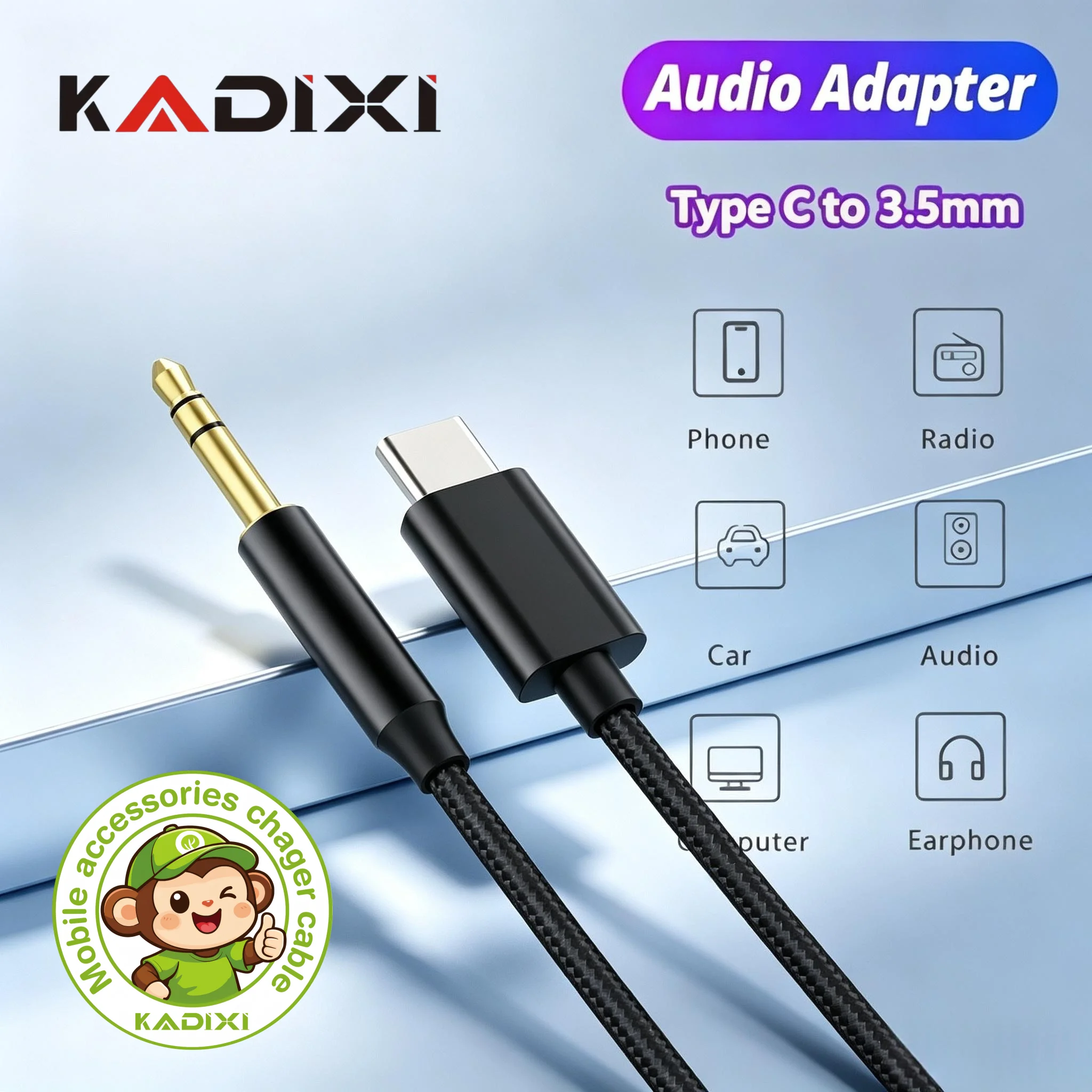 Type-C to 3.5mm Audio Cable for Car & Home Stereo - Compatible with All L-Shaped Ports, Super Drop Price, Durable Design