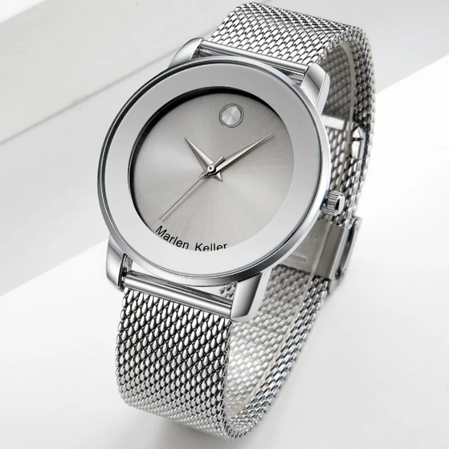 Marlen keller's new casual business exquisite watch electroplated ultra-thin steel ribbon quartz men's watch