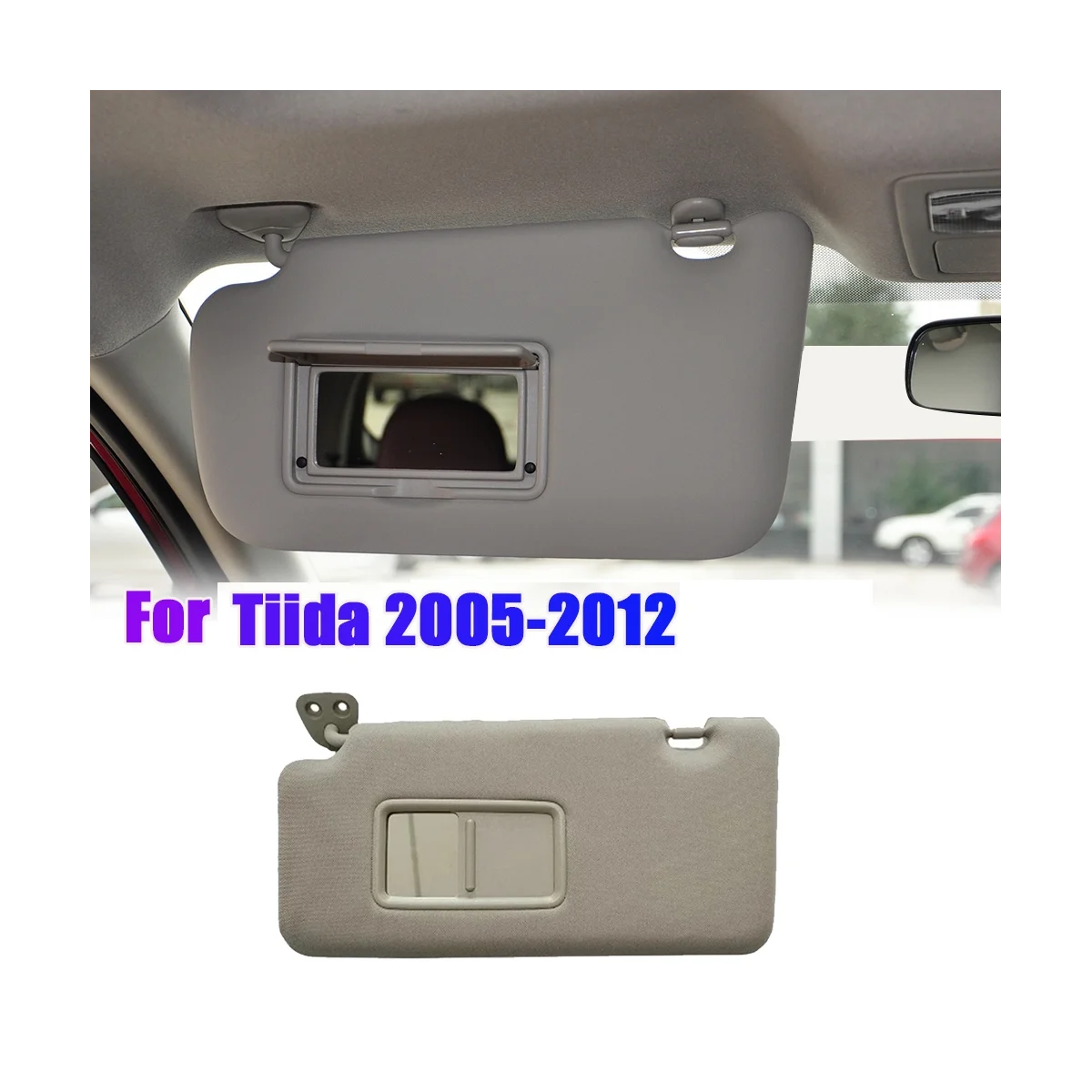 Car Left Side Sun Visor with Mirror 96401-ED500-A178 for Nissan Tiida 2005-2012 Sunshade Makeup Mirror 96401ED500A178