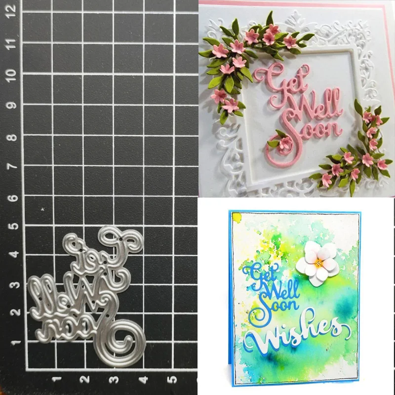 Get Well Soon Word Letters Craft metal cutting dies cut die mold Scrapbook paper craft knife mould blade punch stencils dies