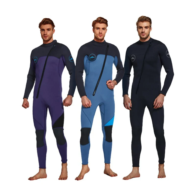 Daiseanuo Mens Wetsuits Surfing Jumpsuit Neoprene 3mm Front Zip Full Body Super Stretch Diving Suit