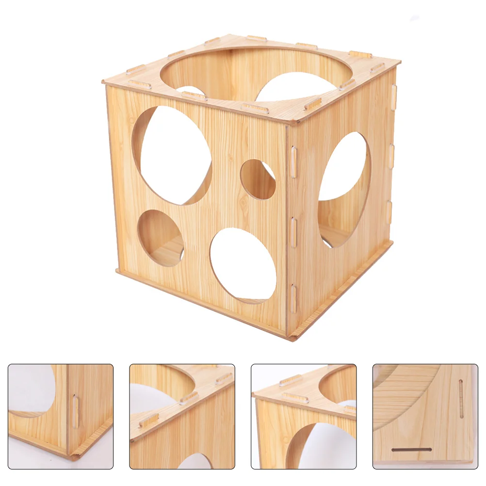 Balloon Sizer Cube Measuring Box Garland Decor Wood Foldable Sizes Tool Wooden Cubes