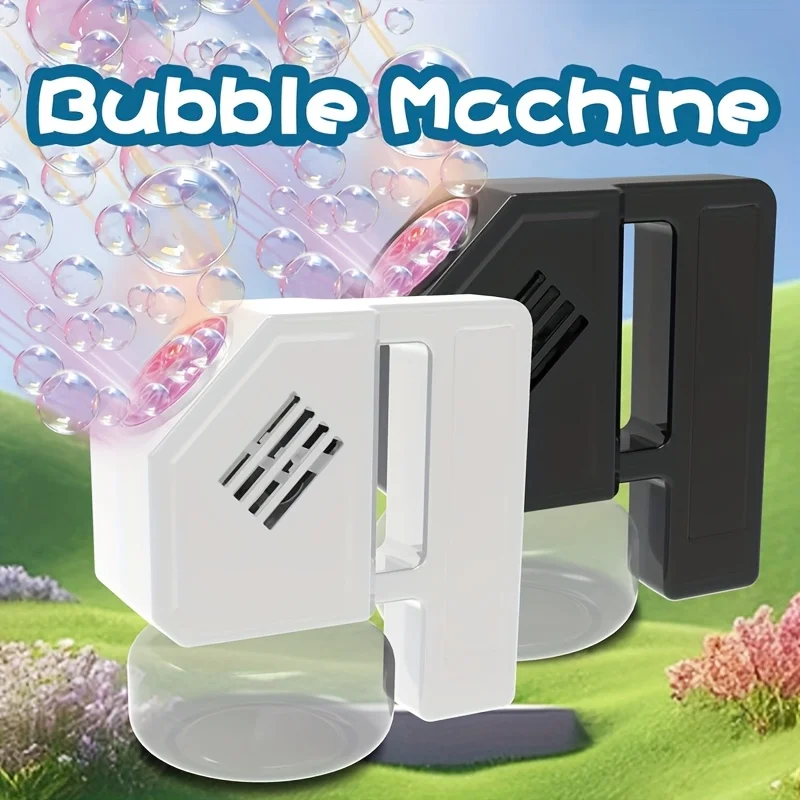 

Dual Hole Bubble Machine with Light Portable Rechargeable Kids Toy Birthday Party Disco Ambient Bubble Maker