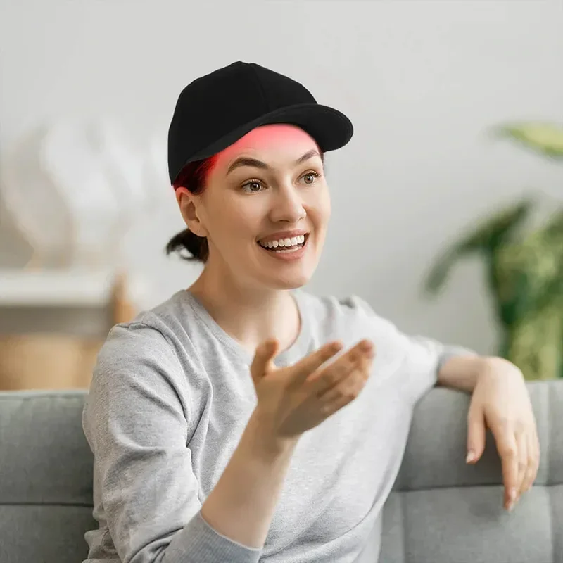 ZONGKUNG Hair Growth LED Red Light Therapy Cap Red & Infrared Light Therapy Hat Device For Hair Loss Treatment With USB Charging