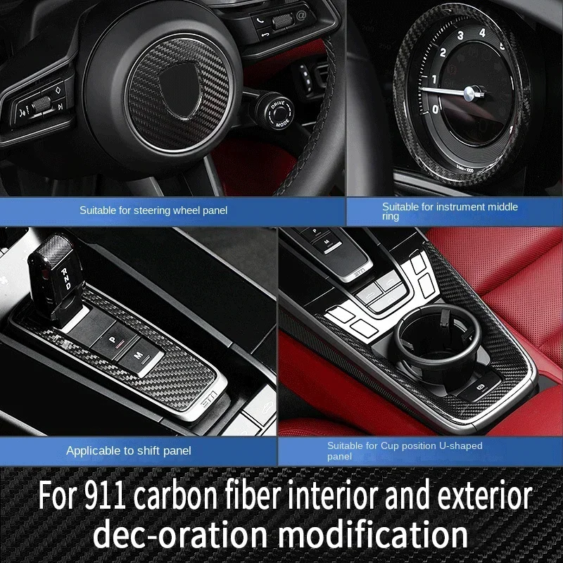 

For Porsche 911 carbon fiber interior and exterior trim cover steering wheel gear head 992 accessories carbon fiber modification