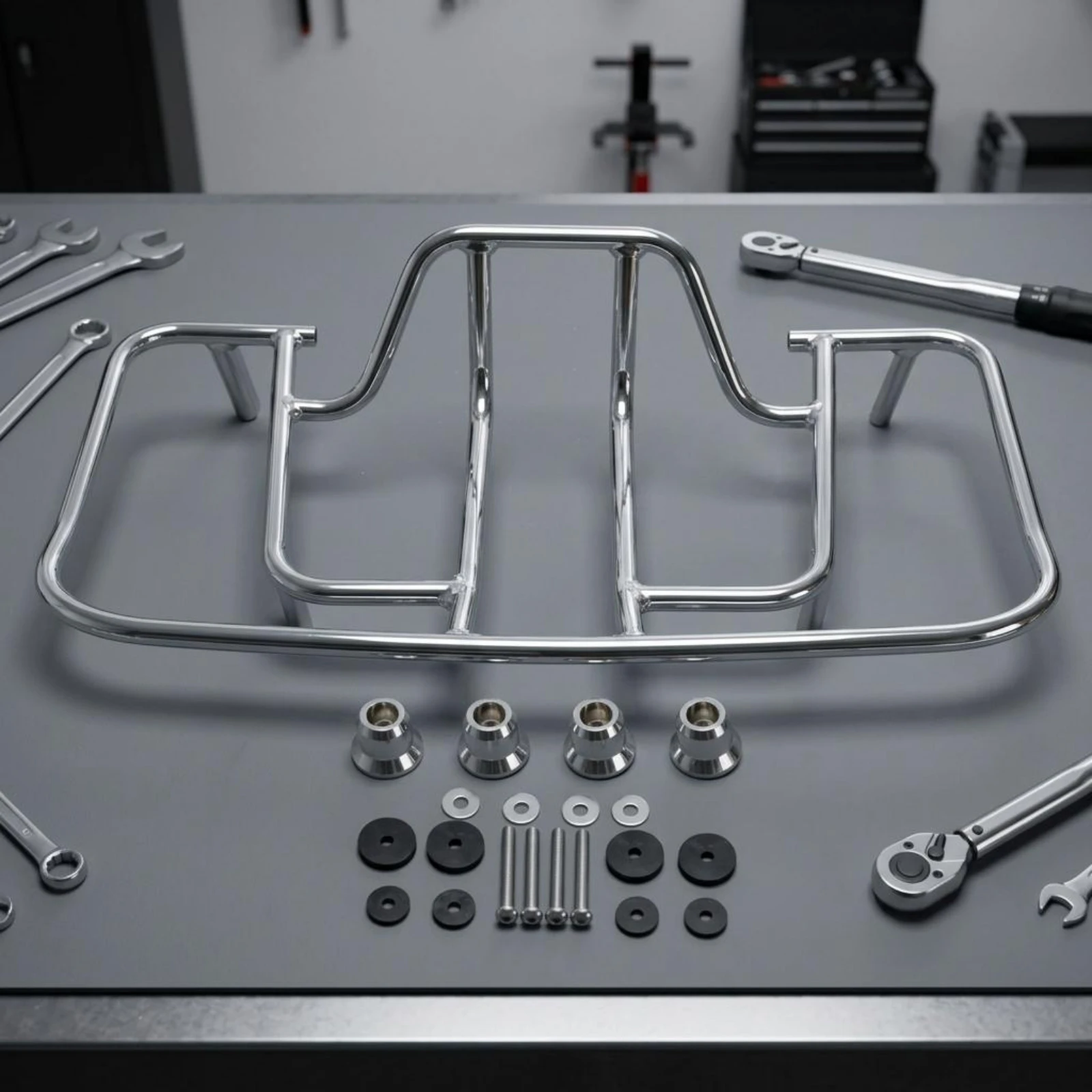 

Motorcycle Rear Luggage Rack Mounting Hardware Rear Luggage Rack Motorcycle Cargo Carrier Rectangular Shape Rust Resistant