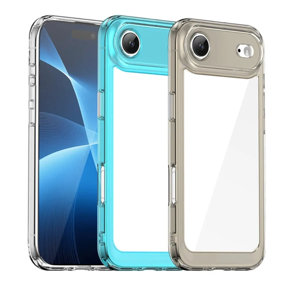 Fashion Clear PC+TPU Soft Silikon Handyhülle für IPhone 17 Air 16 15 14 Plus 13 12 11 Pro Max Bumper Anti-Drop Protect Cover