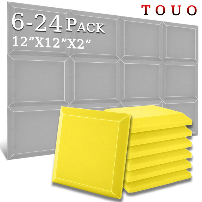 TOUO 6/12/24 Pcs Studio Acoustic Foam High Density Sound Absorbing Panels Home Acoustic Treatment Ktv Sound Absorbing Material