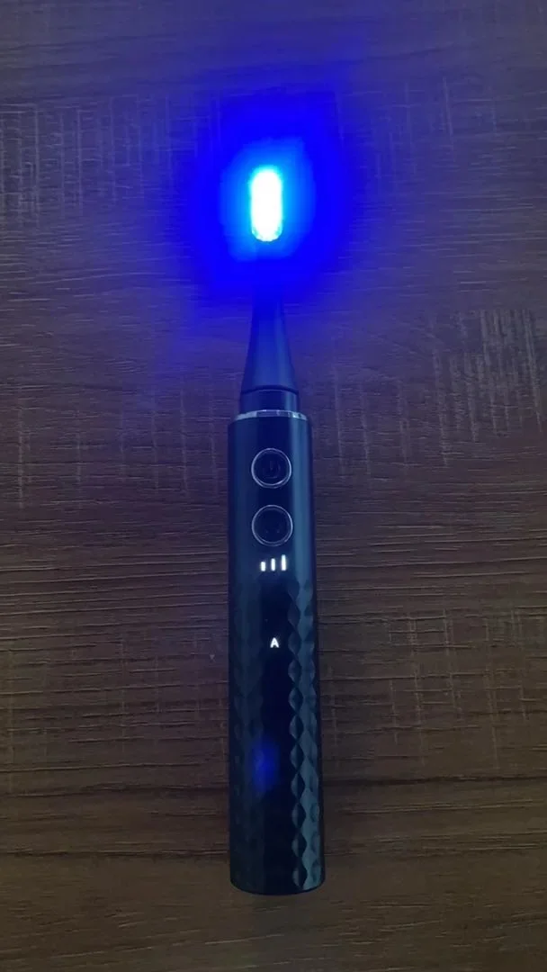 2020 New Arrival Medium Battery Powered Adult Ultrasonic Plastic Electric Toothbrush With Blue Light