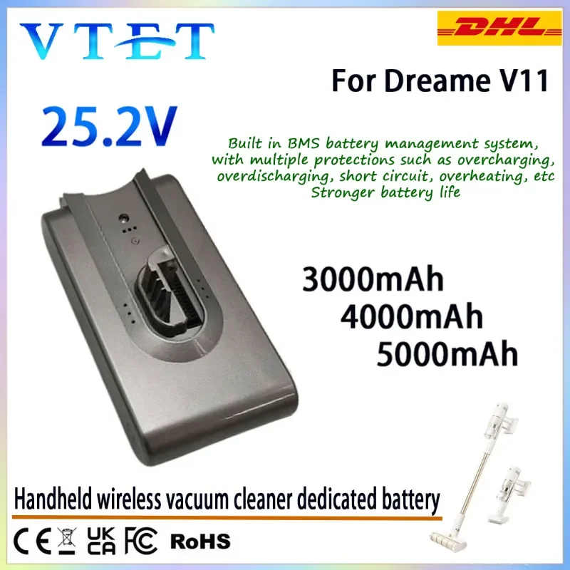 

Замена аккумулятора беспроводного пылесоса 2025 года, подходит для пылесоса Dreame V11 V11SE V12 VVT1 VVN6 VVN5 VVA1 V12pro