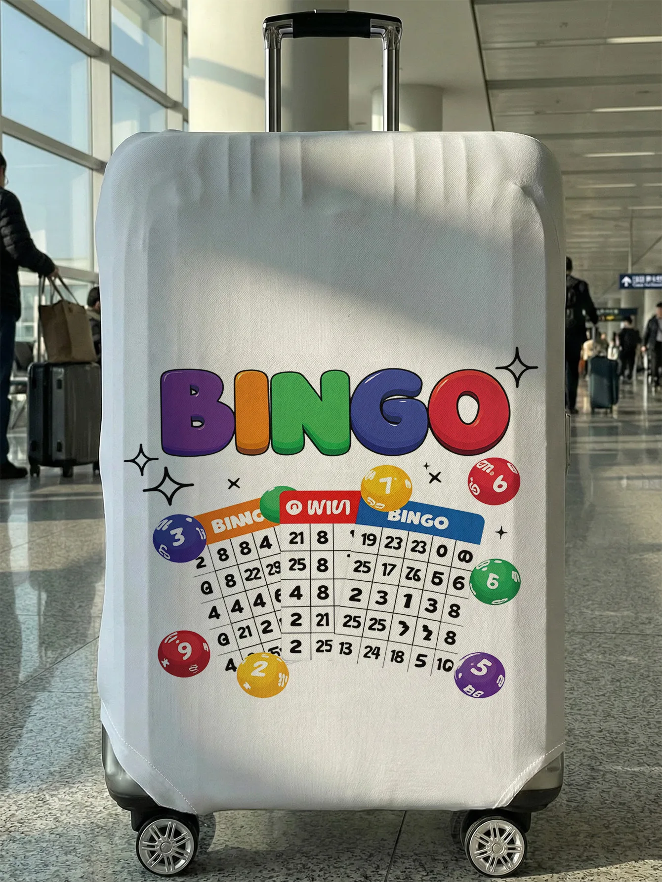 

Чехол для багажа с принтом в стиле игры в бинго, подходит для чемоданов 18-32 дюймов, чехол на ручку чемодана, дорожные аксессуары