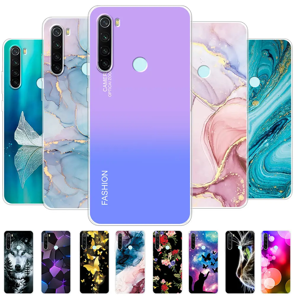 For Redmi Note 8 Case 6.3 inch Watercolor Marble Transparent Silicone Soft TPU Case For Xiaomi Redmi Note 8 Cover Bumper Back