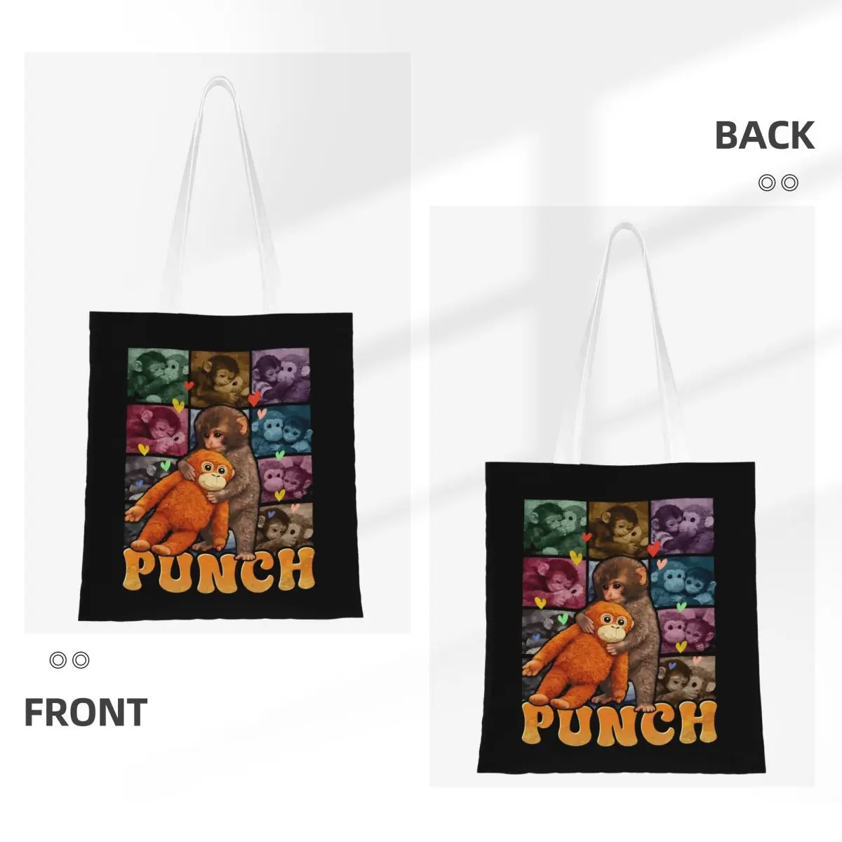 Sad Monkey Punch Shopper Bag Shopping Bags Woman Travel Cloth Tote Bag Modern Print Handbags