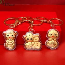 Creative Snake Pendant Keychain Cute Cartoon Zodiac Snake Year Lucky Charms Backpack Car Ornament Key Ring