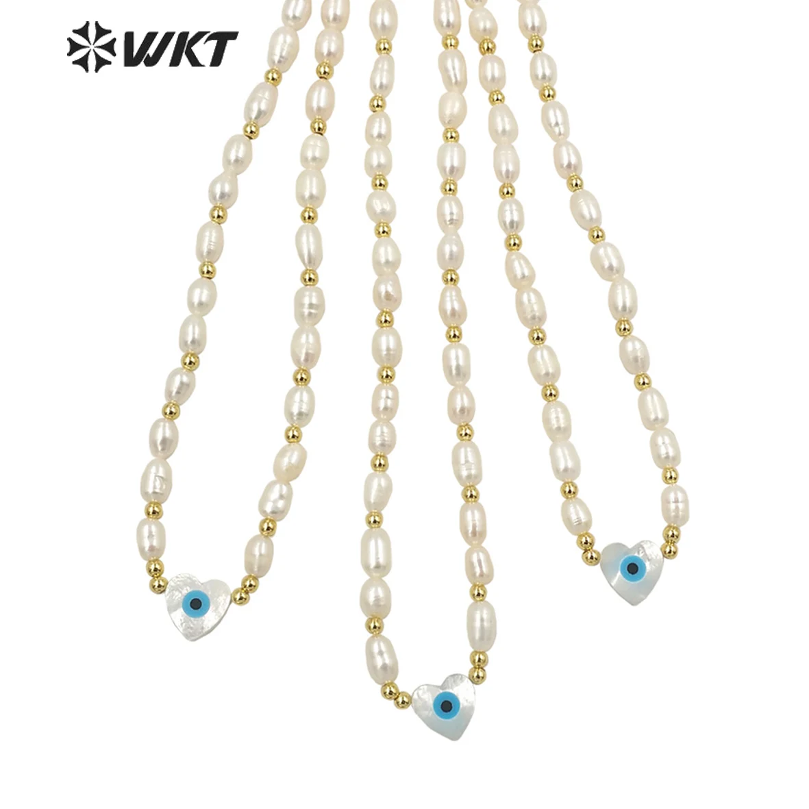 

WT-JN194 Europe Hot fashion Gorgeous Freshwater pearl beads necklace women lovely shell heart charm necklace in gold