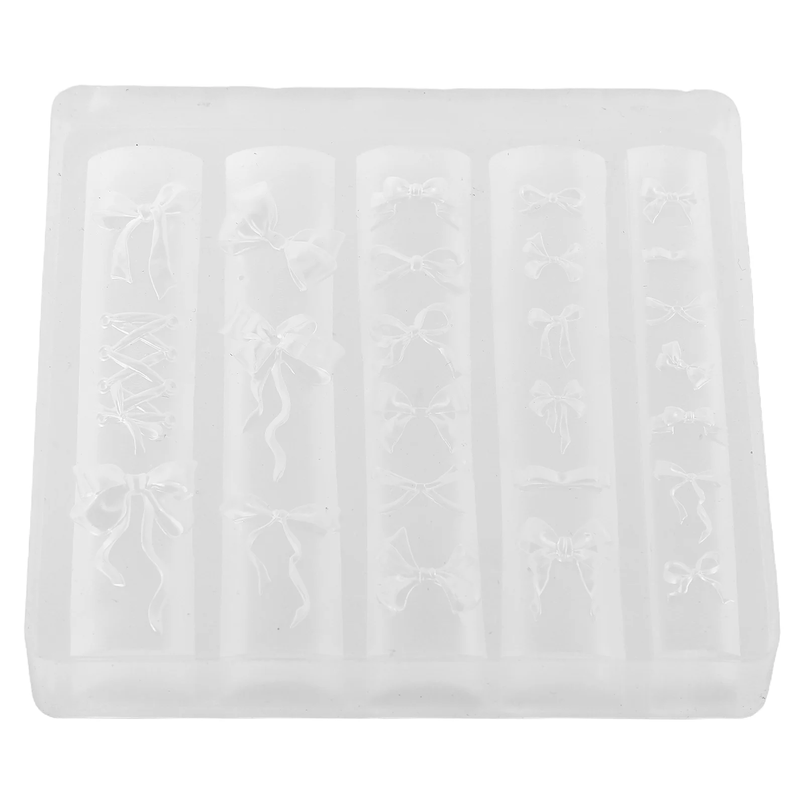 

3d Bowknot Art Mold Silicone Nail Printing Mold Decoration Stickers Accessories Reusable Clear Patterns for DIY Craft
