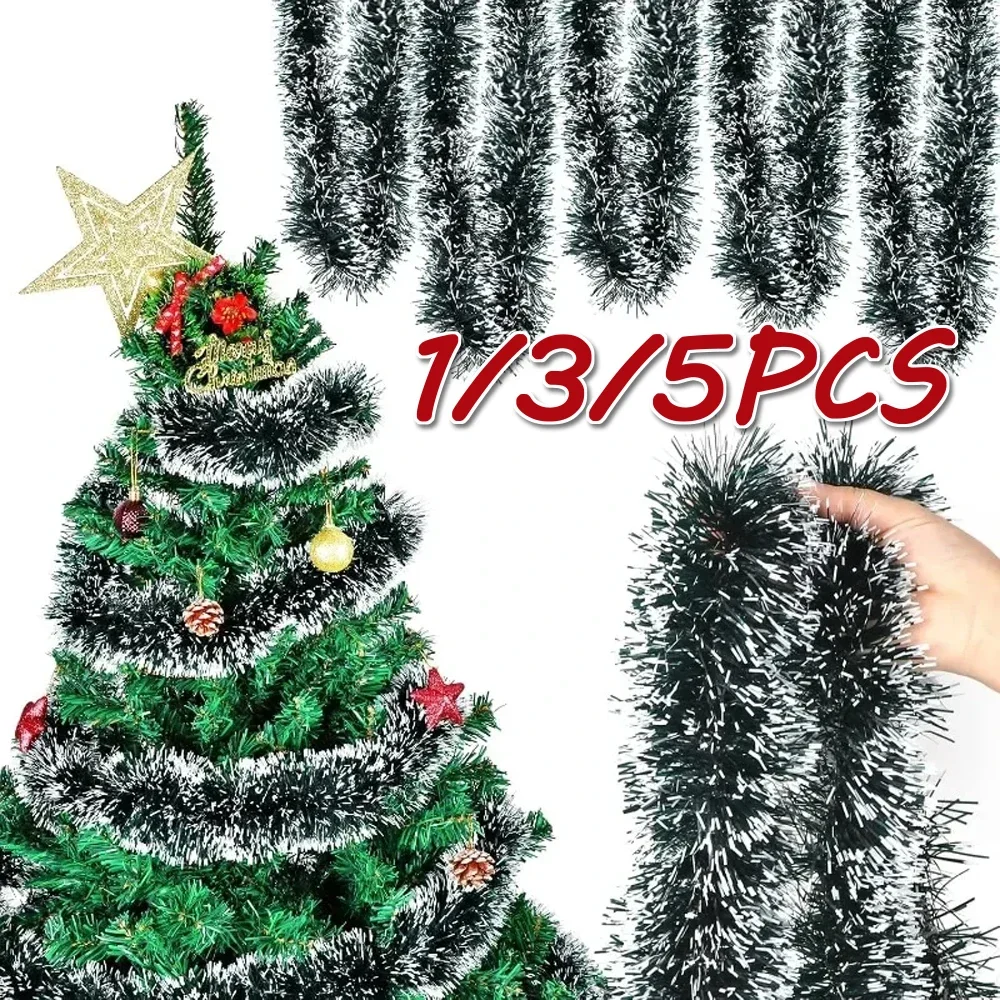 1/3/5PCS Christmas Eve Decoration Bar Tops Ribbon Garland Christmas Tree Kitchen Ornaments Wedding Party Decoration Prop 2M