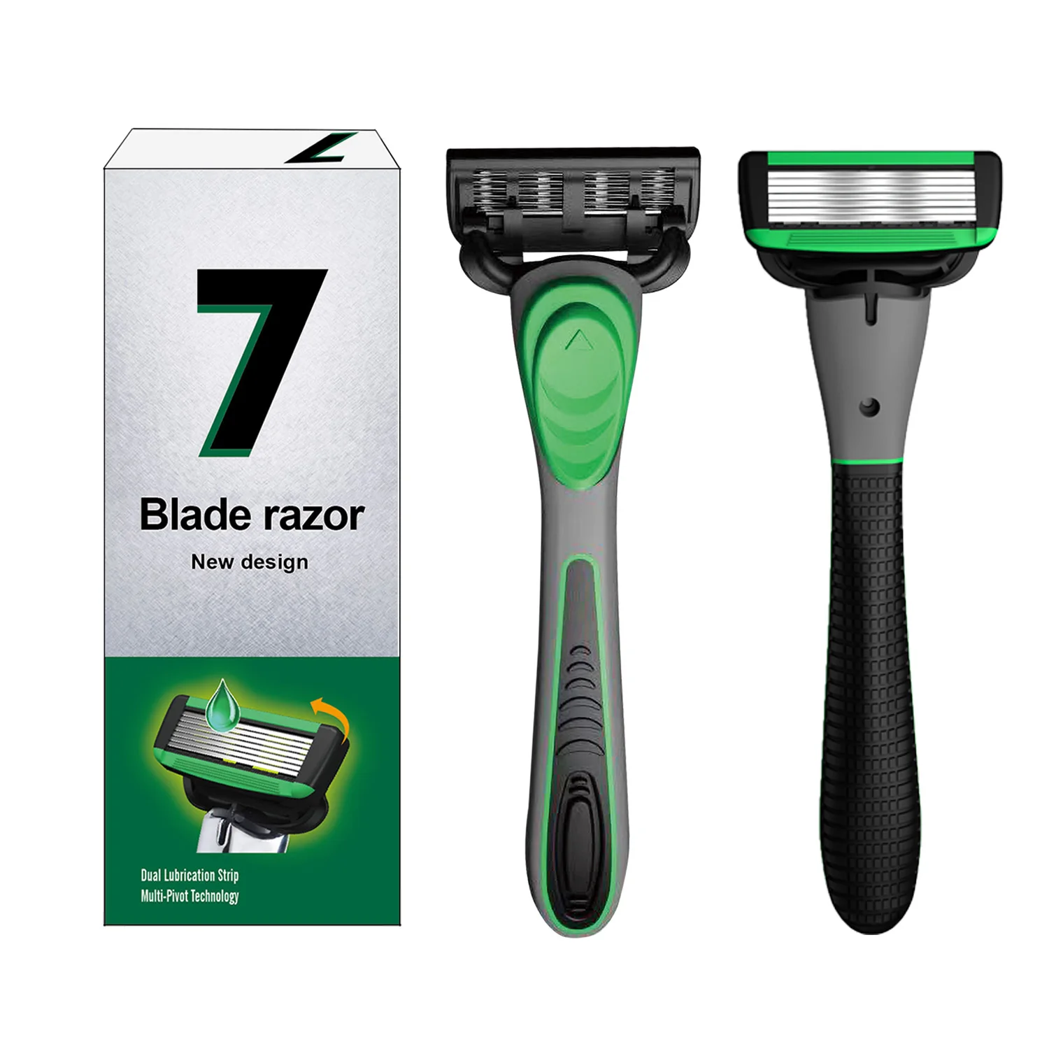Men's 7-Layer Manual Razor Shaving Set with Replaceable Blades Hair Removal Razor Knife No Skin Damage