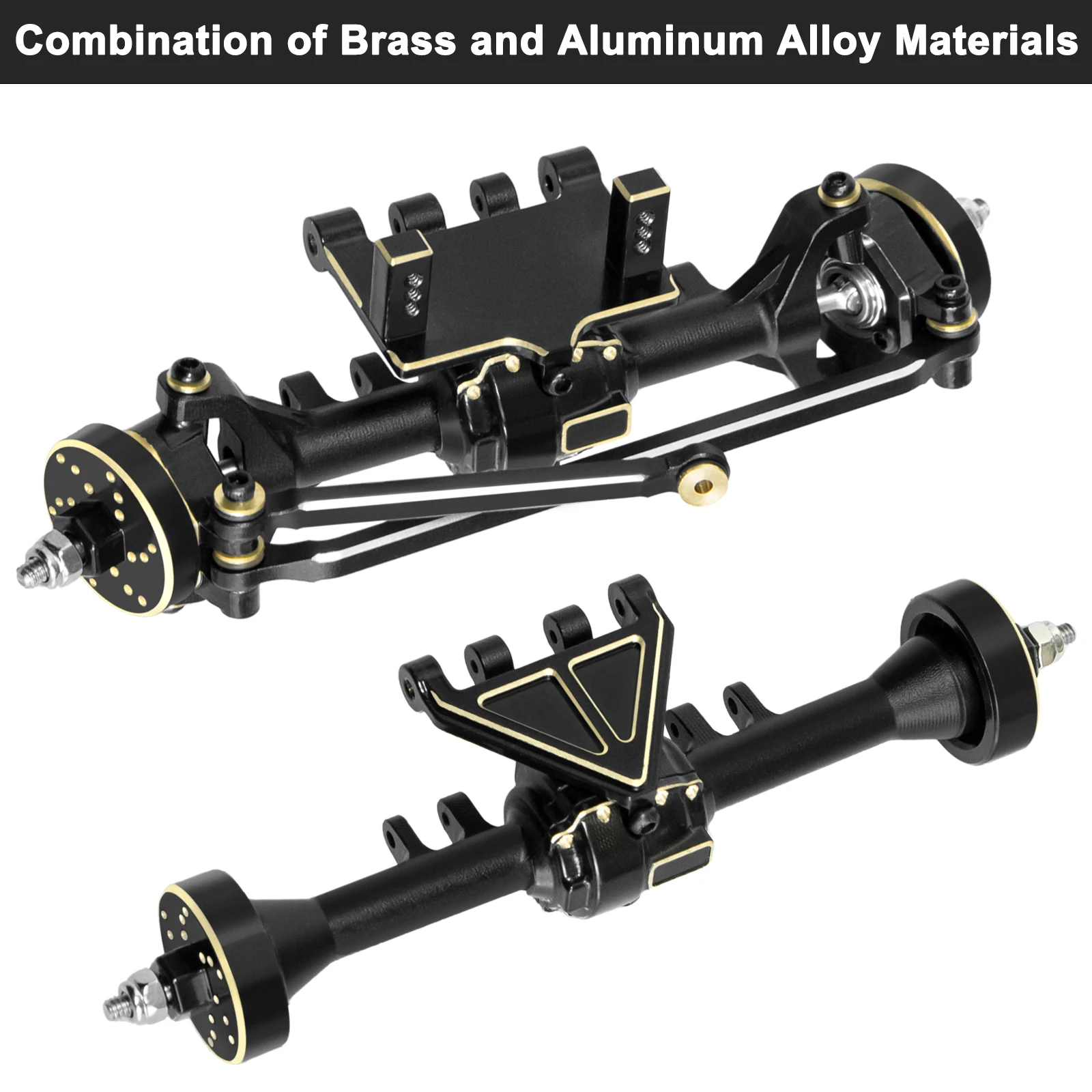 HFLRC Aluminum Portal Axle Set Front Rear Brass Knuckle 1144 Steel for Redcat Ascent-32 1/32 RC Crawler Upgrade