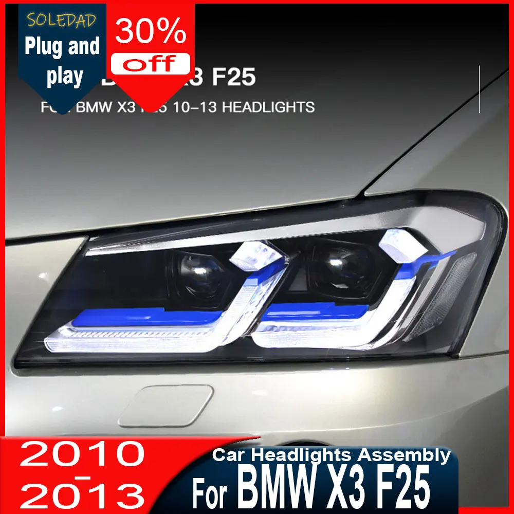 

Car Headlights For BMW X3 F25 2010 2011 2012 2013 DRL Day Running Light Head Lamp Led Bi Xenon Bulb Tuning Car Accessory