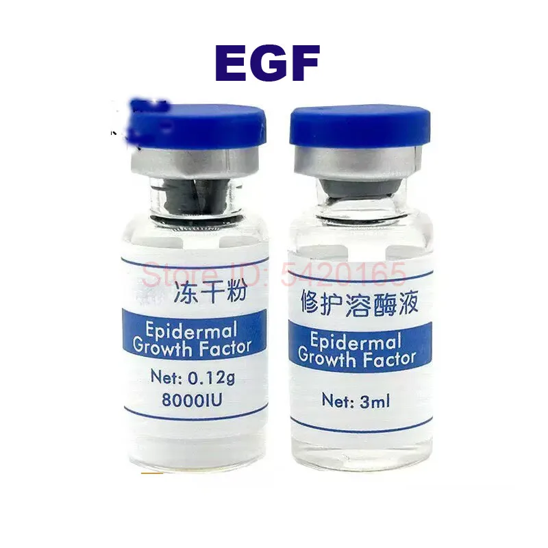80000UIEGF Lyophilized Epidermal Growth Factor  Oligopeptide  Powder Serum Acne Pimples Scars Wrinkles Treatment Skin Care
