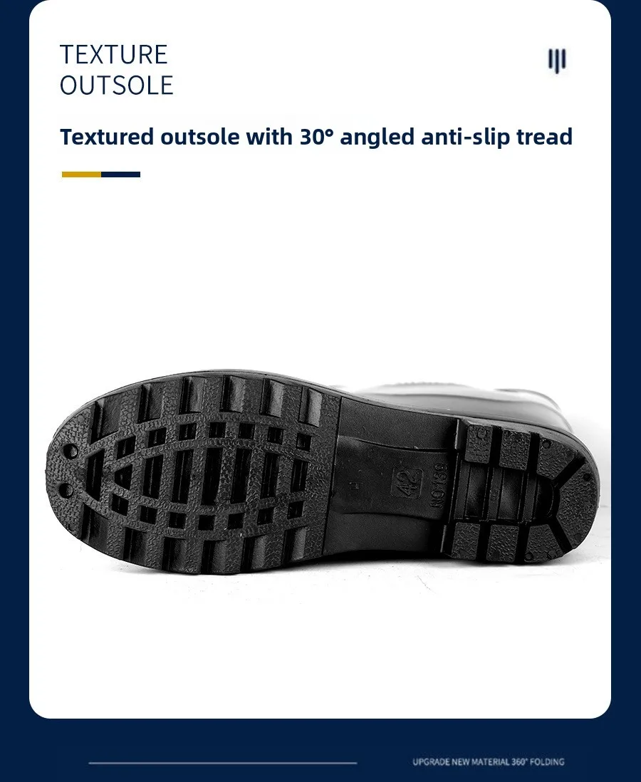 Hohe Regenschuhe für Herren Lange Gummistiefel Wasserdicht Outdoor Rutschfest Samt Warm Wasserschuhe Kälteschutz – Detail 17