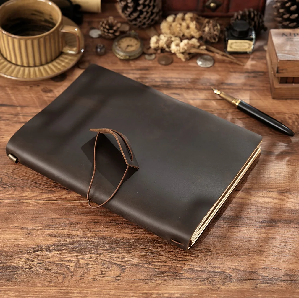 B5 Big Size Genuine Leather Traveler’s Notebook Cowhide Travel Diary Replaceable Filler Paper Vintage Journal