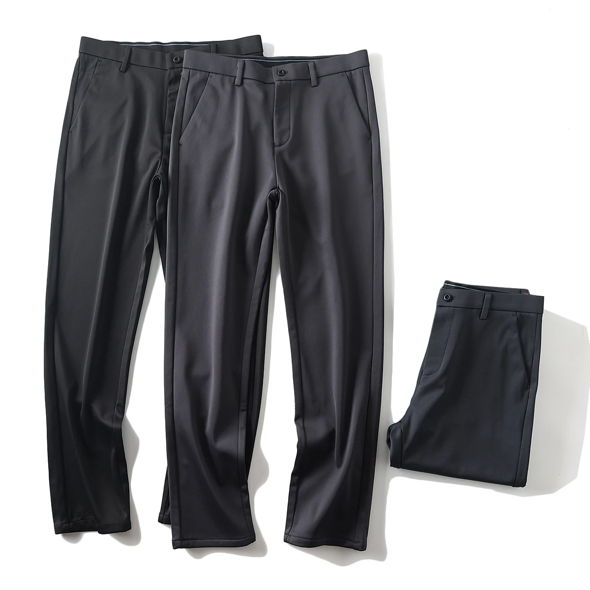 

Премиум-качество! Шерстяная смесь! Антивозрастная драпирующаяся ткань! Новые зимние мужские повседневные брюки из утолщенного флиса, прямого кроя, длинные