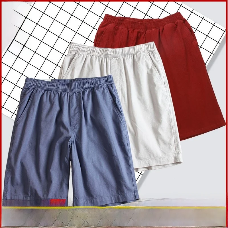 

Men's Pure Cotton Large Waist Summer Cotton Linen Beach Pants Home Pants Comfortable Breathable Casual Loose Fit Youth