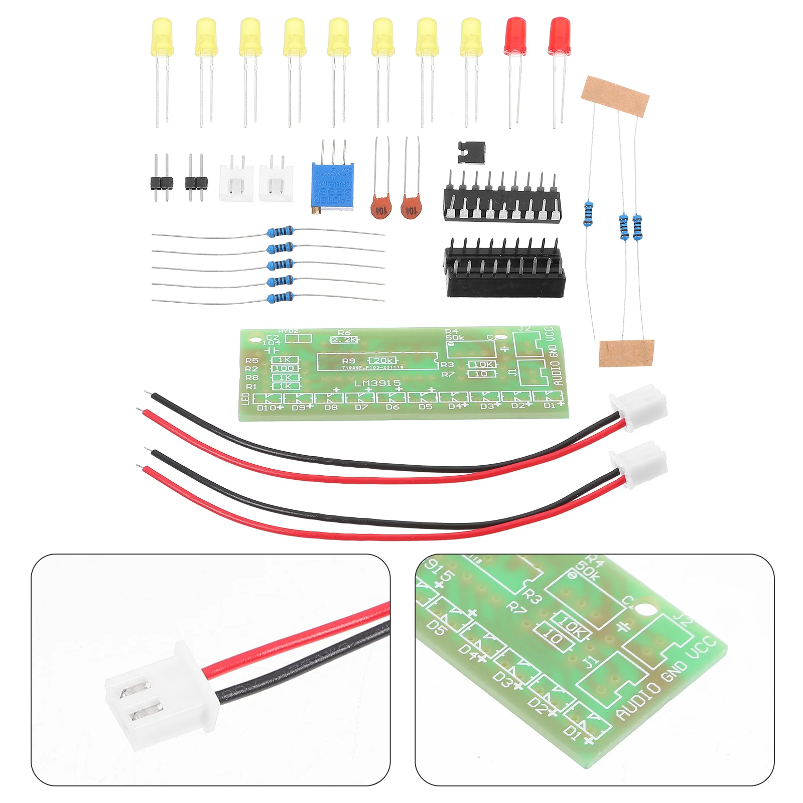 

Level Indicator Kit Solder Audio Practice Soldering Projects for DIY Plastic Accessories Electronic