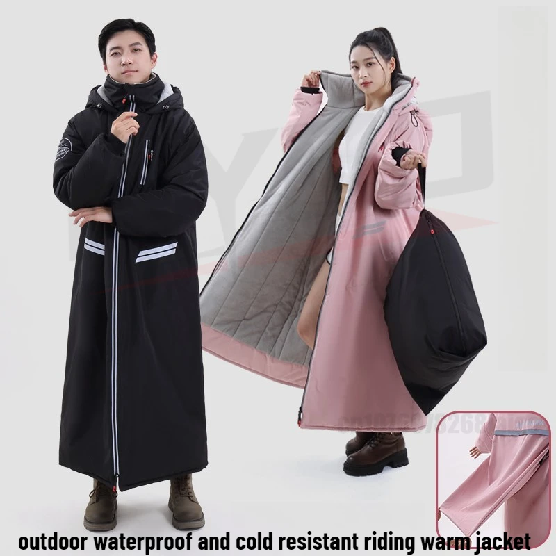 

Сверхмощный зимний комбинезон с нагрудником, водонепроницаемое тепловое снаряжение для верховой езды на снегоходе для мужчин и женщин