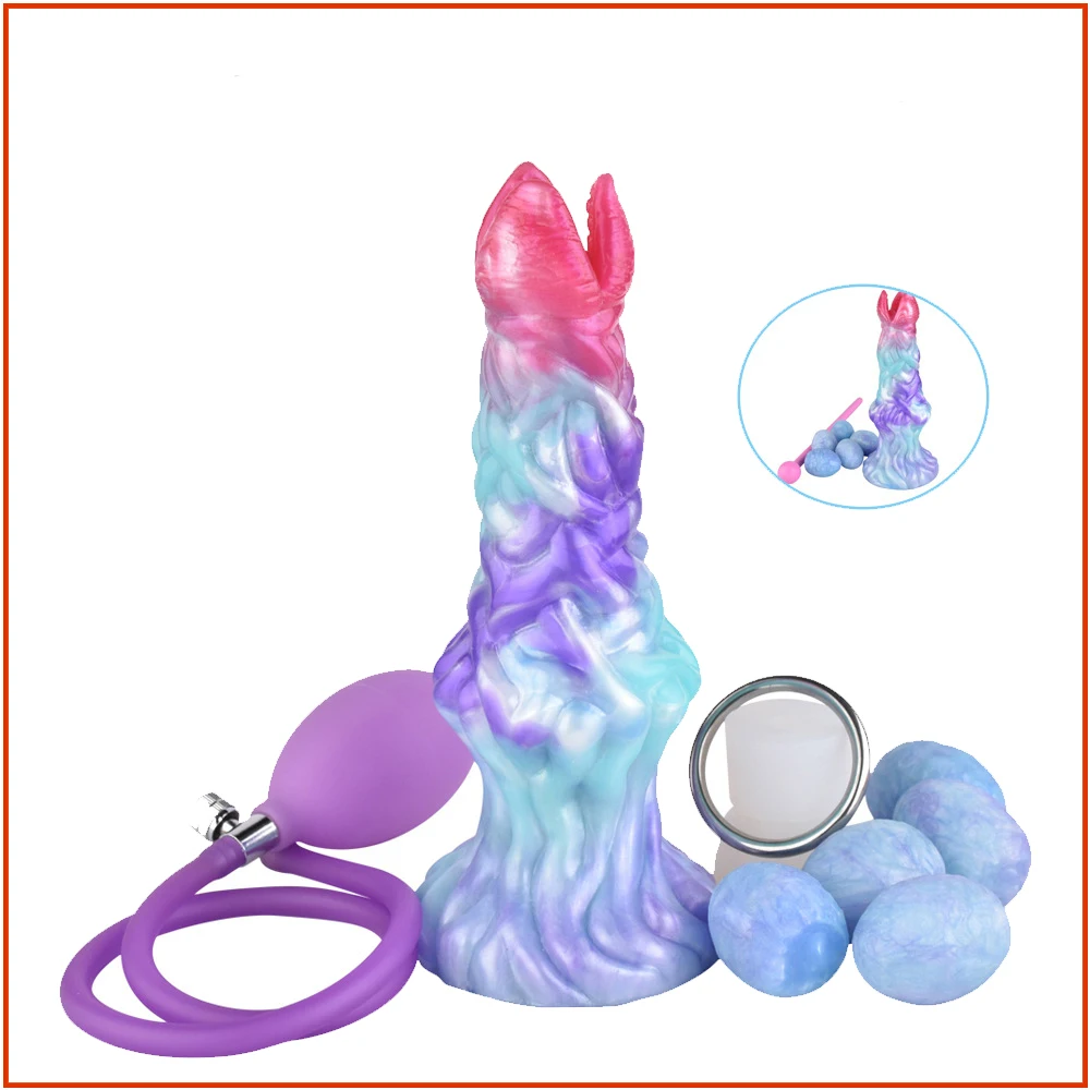 

Fantasy Dildo Inflatable Ovipositor Silicone Pneumatic Lay Eggs Butt Plug Masturbator Vaginal Sex Toy For Women Men