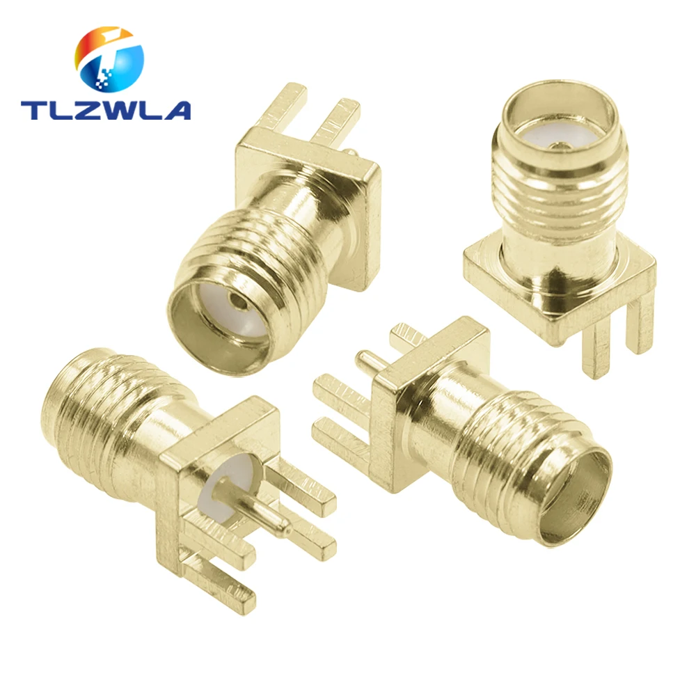 5PCS SMA Female Jack Connector For 1.6mm Solder Edge PCB Straight Mount Gold plated RF Connectors Receptacle Solder