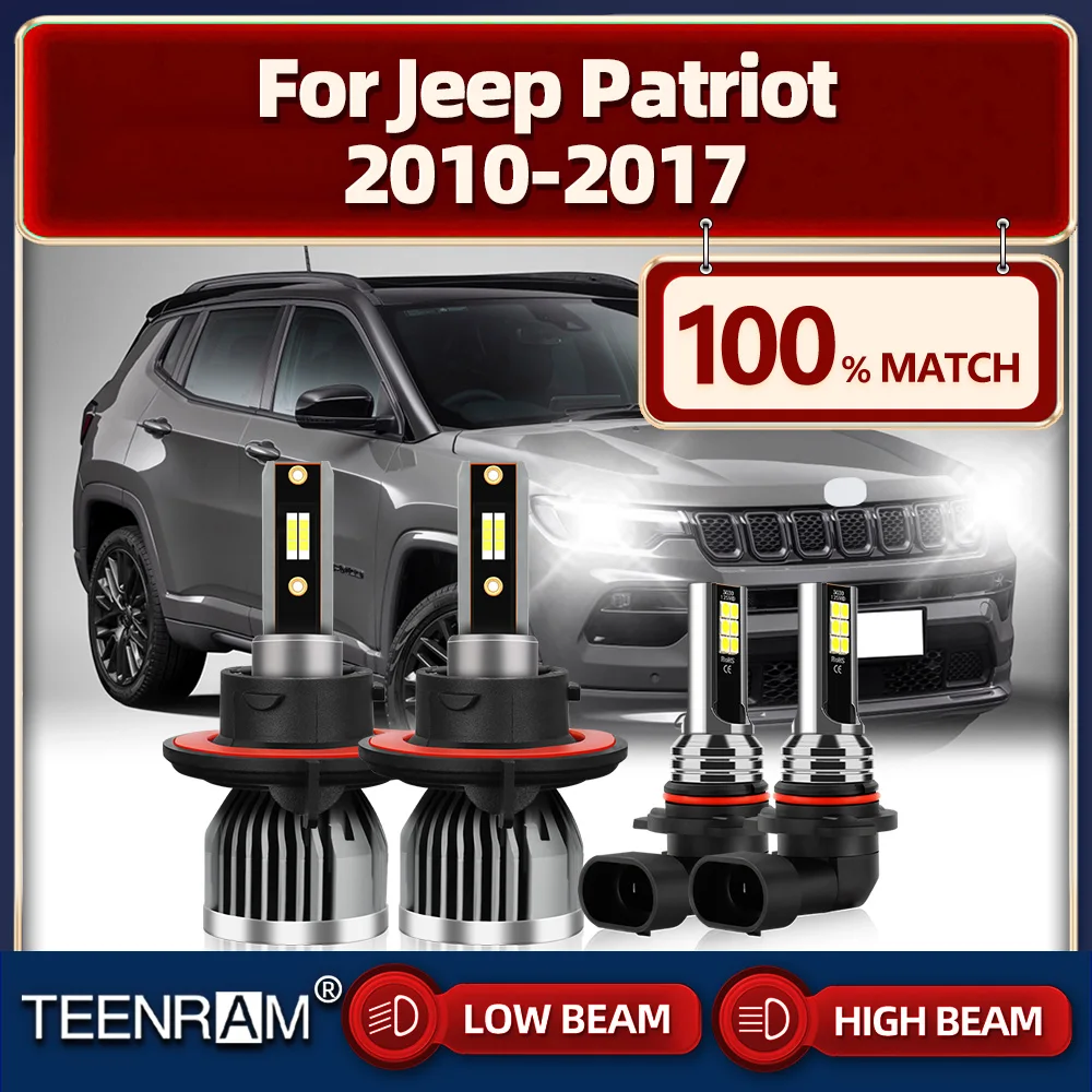 40000LM LED Headlight Bulbs 240W 3570 CSP Car Headlamps 12V Auto Fog Lamps For Jeep Patriot 2010-2012 2013 2014 2015 2016 2017