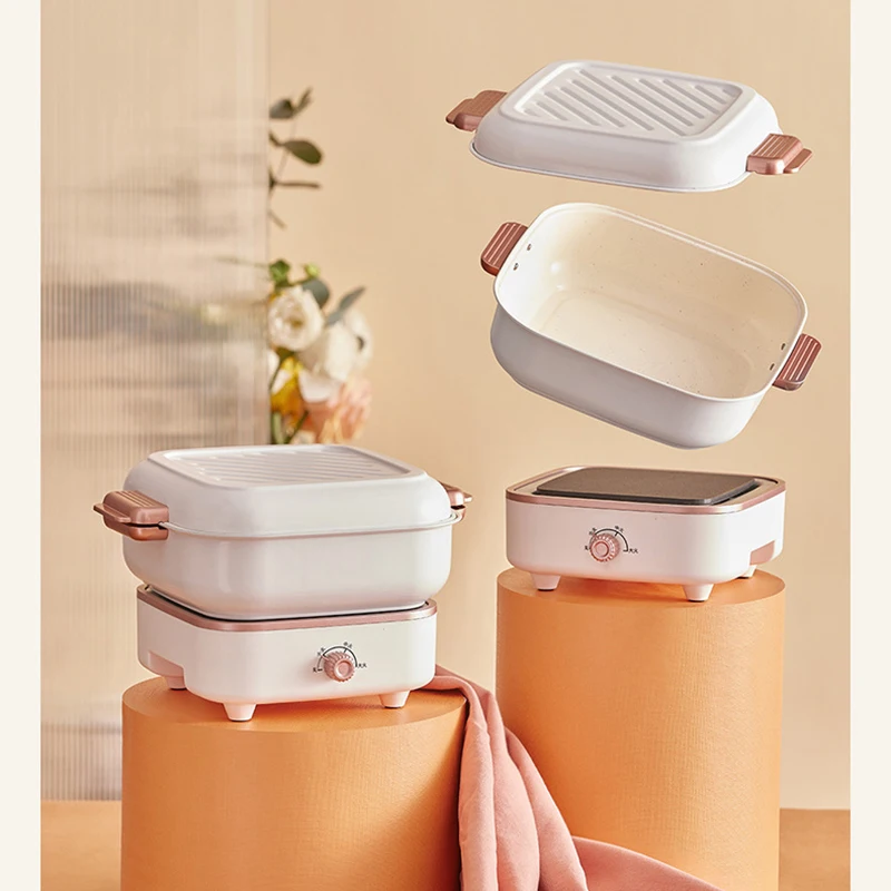 800 واط وعاء الطبخ الكهربائي المنزلية سبليت جهاز طهي الأرز المحمولة أضعاف هوتبوت مقلاة كهربائية مقلاة عنبر متعدد الطباخ 220 فولت