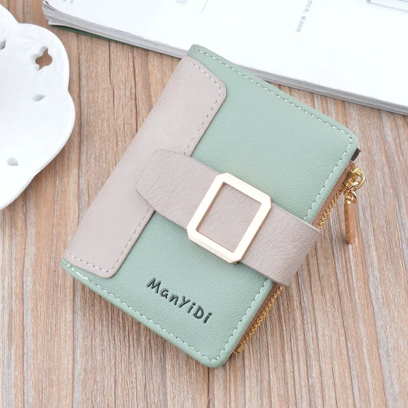 New Mini Wallet Fashion Female Card Holder Zipper Coin Purse PU Leather Credit Card Case Money Bag Ladies Small Clutch Girl Bags