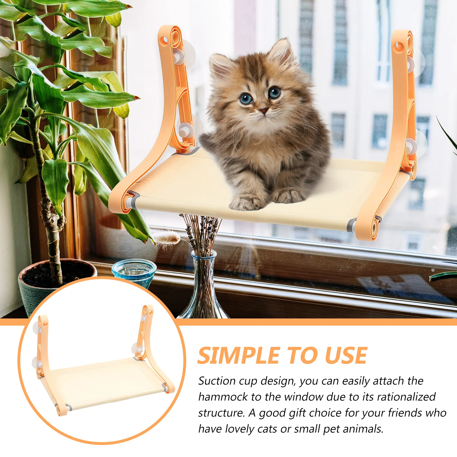 

Household Cat Bed Lounge Chair Hammock Window Pp Resin Hammocks for Indoor Cats