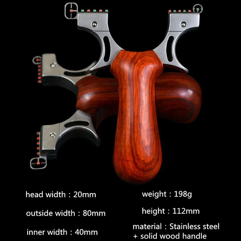 Imagem -02 - Slingshot Laser com Cabo de Madeira Vista de Alta Precisão Caça Catapulta ao ar Livre Flat Rubber Band Slingshot Tiro Aço Inoxidável