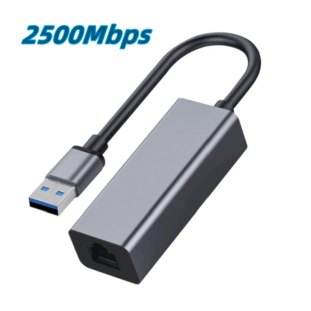 USB 3.0 2.5 Gigabit RTL8156B Network Card 2500Mbps USB to RJ45 Ethernet Adapter LAN Cable Free Driver for Windows7/8/10 MacOS PC