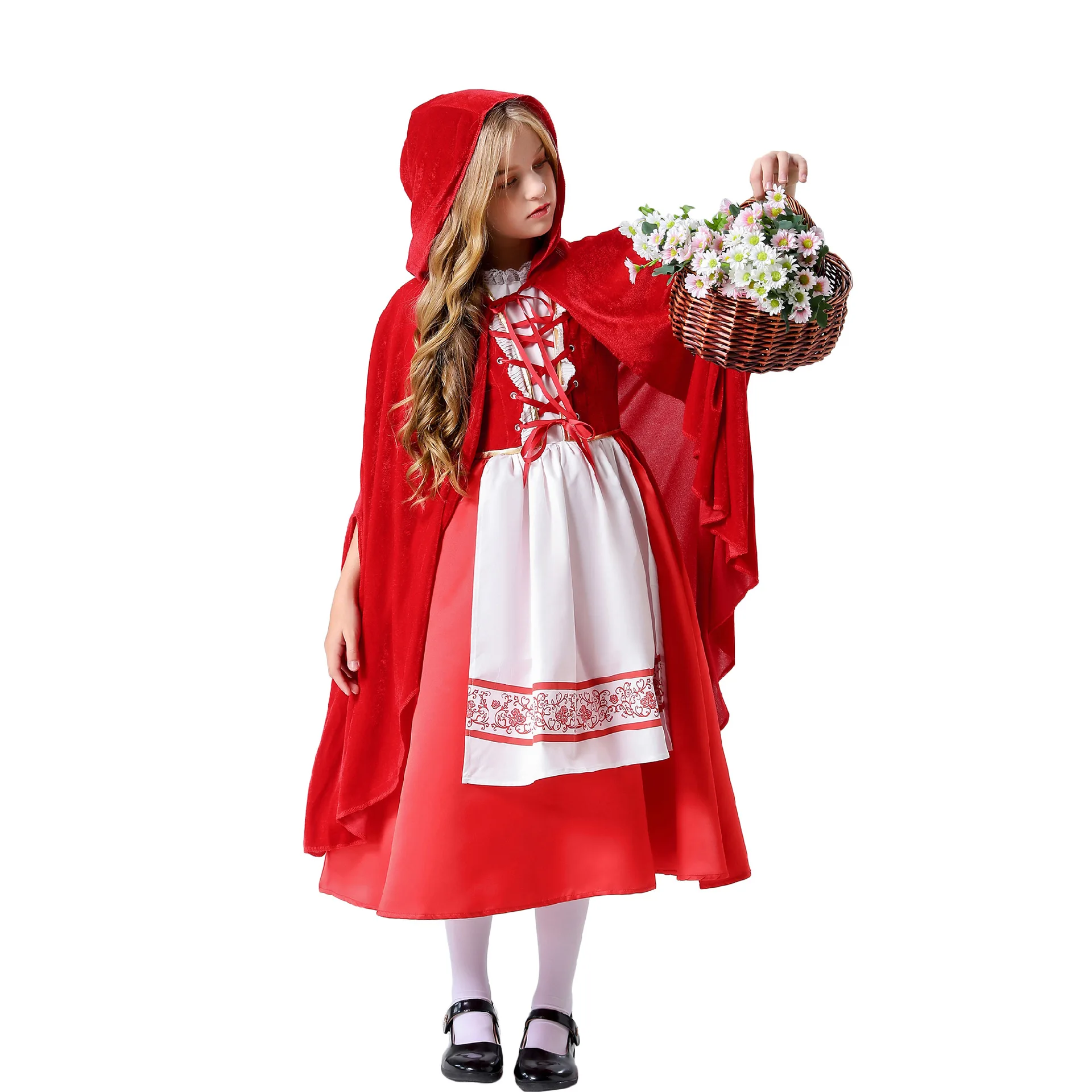 

Детский костюм Красной Шапочки на Хэллоуин, размеры S-XL, накидка, карнавальный костюм для выступлений и вечеринок