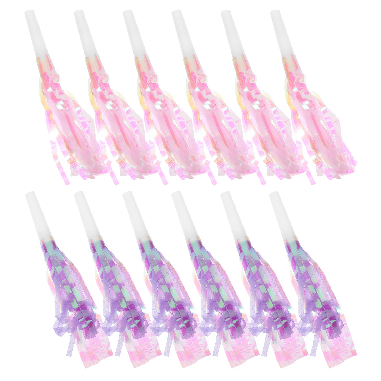 12 Pcs Blow Dragon Whistle Air Blower Birthday Blowouts Horns Whistles Tassel Noisemakers Plastic Party Favors Child