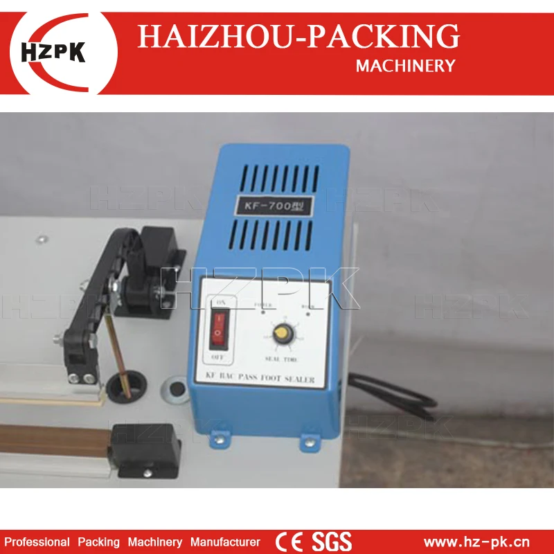 HZPK Foot Pedal Heat Sealer Commercial Plastic Bag Sealing Machine for PVC Shrink Film 600mm SF-600 Durable