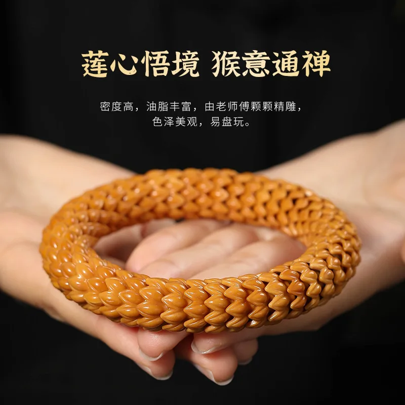 High Throw Nine Turns Monkey Single Circle Buddha Bead Bracelet Wild Walnut