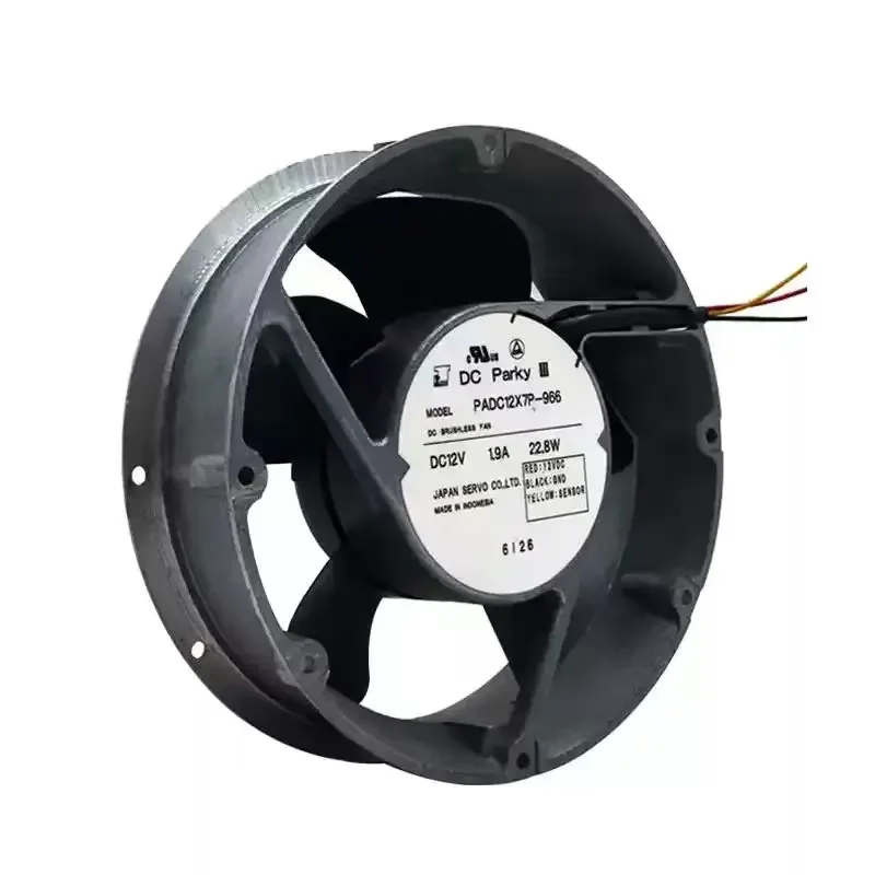 LY Original For PADC12X7P-966 12V 1.9A 22.8W DC Parky III 17251 15050 172mm Round Metal Aluminum Frame Axial Cooling Fan