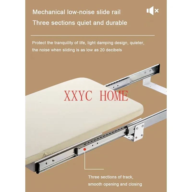 Planche à Repasser Rétractable Facile à Installer, Placard Côtelé Rangement dans l'Armoire