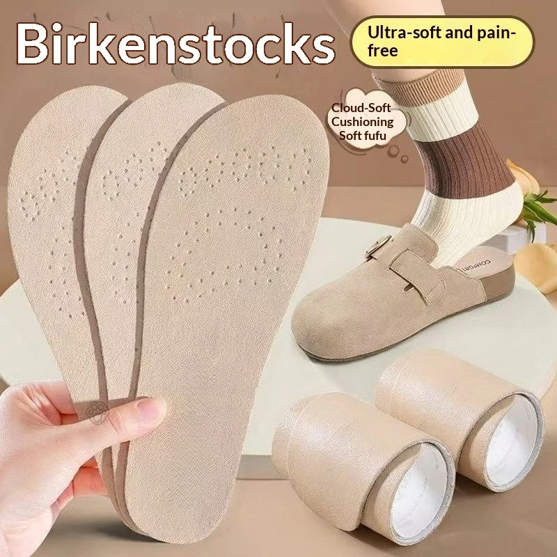 Women Hole Insoles for Birkenstock Anti Slip Soft Cushion Sweat Wicking Deodorant Pain Relief No Socks Wear